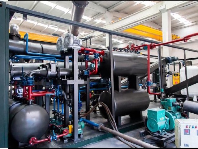 Process equipment at a pyrolysis and waste-to-energy facility